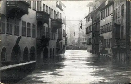 Ak Nürnberg in Mittelfranken, Karlsstraße, Hochwasser 1909