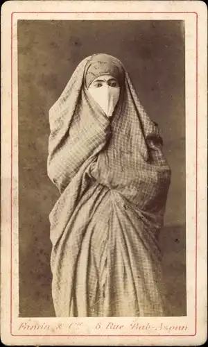 CdV Algerien, Frau in Maghreb Tracht, Portrait um 1880, Famin et Compagnie