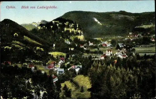 Ak Oybin in der Oberlausitz, Blick von Ludwigshöhe