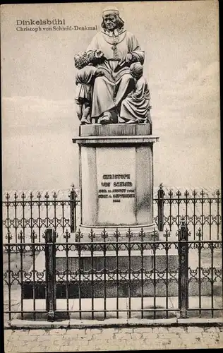 Ak Dinkelsbühl in Mittelfranken, Christoph von Schmid Denkmal