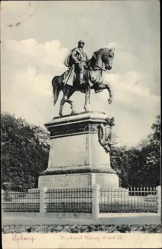 Ak Coburg in Oberfranken, Denkmal Herzog Ernst II.