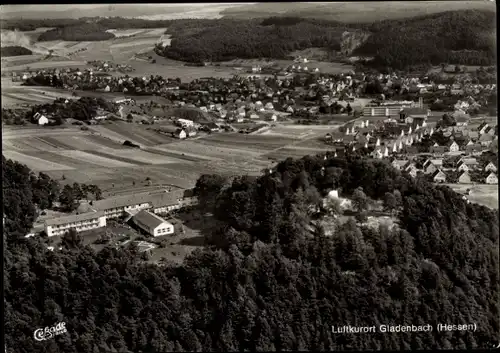 Ak Gladenbach Hessen, Fliegeraufnahme vom Ort