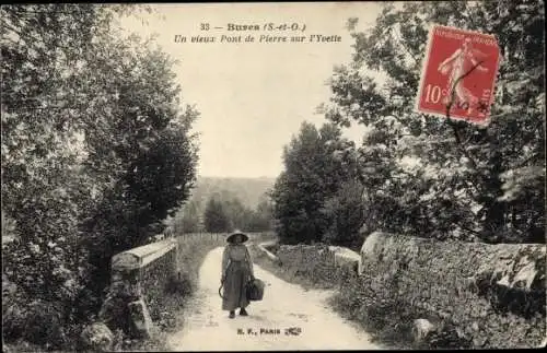 Ak Bures Essonne, Pont de Pierre sur l´Yvette