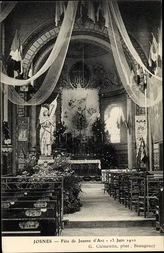 Ak Josnes Loir et Cher, Fête de Jeanne d´Arc, Intérieur de l´Église