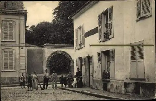 Ak Milly Essonne, Rue Saint Jacques et Porte de Péronne