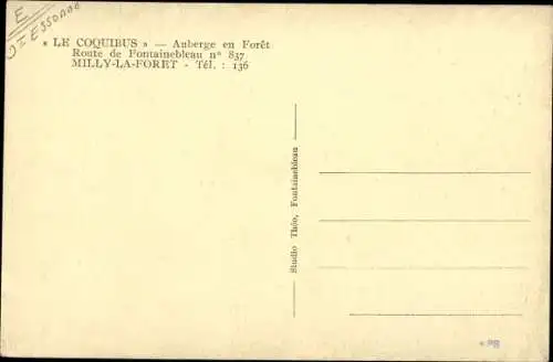 Ak Milly la Forêt Essonne, Le Coquibus, Auberge en Forêt