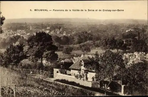 Ak Bougival Yvelines, Panorama de la Vallee de la Seine et de Croissy sur Seine