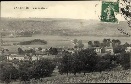 Ak Varennes sur Seine Seine et Marne, Vue générale