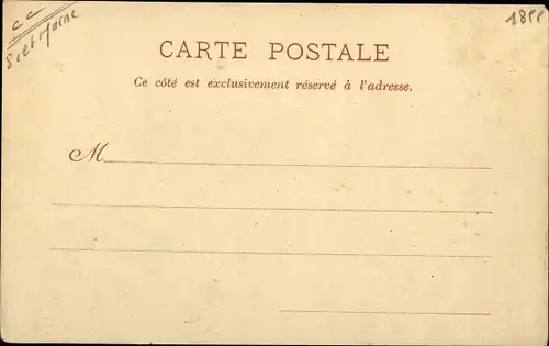 Ak Verdelot Seine et Marne, Le Prieuré, calèche, statue