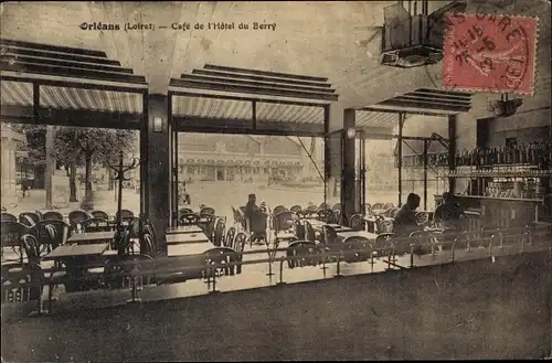 Ak Orléans Loiret, Café de l´Hôtel du Berry, Intérieur