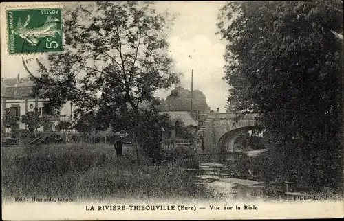 Ak Thibouville Eure, Vue sur la Risle