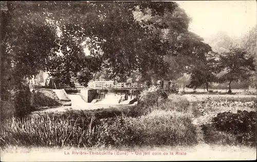 Ak Thibouville Eure, Un jolie coin de la Risle