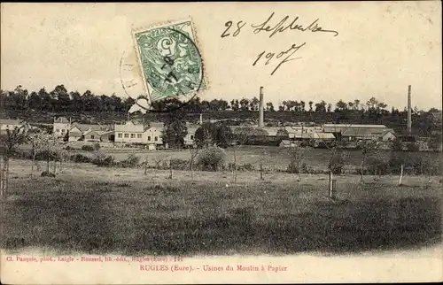 Ak Rugles Eure, Usines du Moulin à Papier