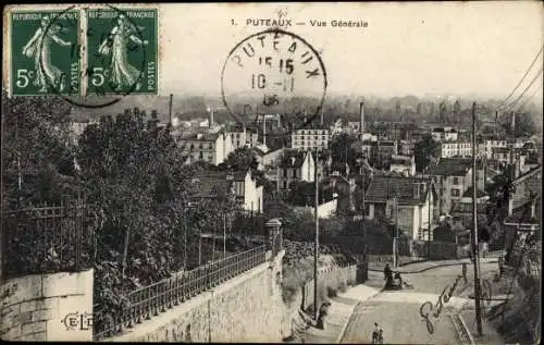Ak Puteaux Hauts de Seine, Vue générale de la ville