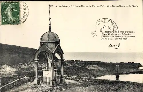 Ak Pléneuf-Val-André Bretagne, Le Port de Dahoult, Notre-Dame de la Garde