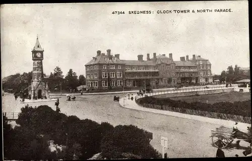 Ak Skegness East Midlands England, Clock Tower, North Parade