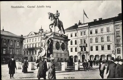 Ak Stockholm Schweden, Gustaf Adolfs torg