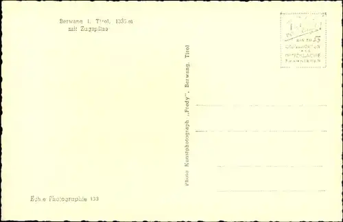 Ak Berwang in Tirol, Ortspartie, Zugspitze