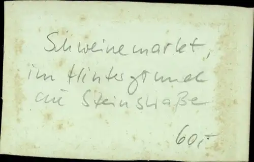 CdV Hamburg um 1880/1890, Schweinemarkt, im Hintergrund die Steinstraße