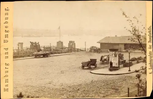 CdV Hamburg um 1880/1890, Landungsplatz für Dampfschiffe im Hafen