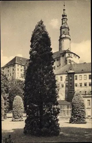 Ak Weesenstein im Müglitztal, Schloss, Parkbild