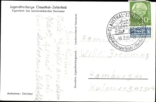 Ak Clausthal Zellerfeld im Oberharz, Jugendherberge
