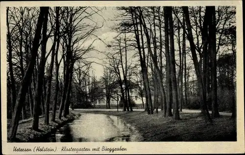 Ak Uetersen in Schleswig Holstein, Klostergarten, Burggraben