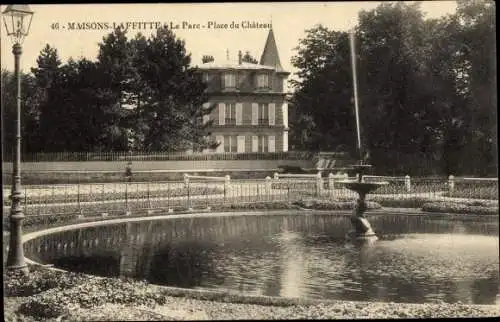 Ak Maisons Laffitte Yvelines, Le Parc, Place du Chateau