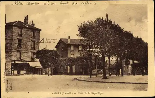 Ak Vaires Seine et Marne, Place de la République