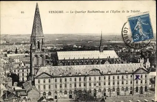 Ak Vendôme Loir et Cher, Quartier Rochambeau, Église de la Trinité