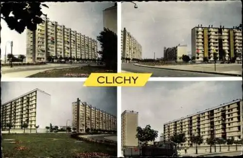 Ak Clichy Hauts de Seine, Les H L M, rue Léon Blum