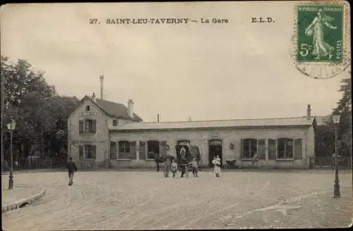 Ak Saint Leu Taverny Val d'Oise, La Gare