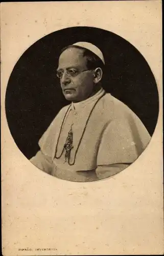 Ak Romagna Italien, Papst Pius XI., Portrait von Ernesto Richter