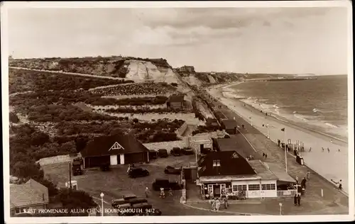 Ak Bournemouth Dorset, West Promenade alum Chine