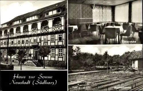 Ak Neustadt am Harz in Thüringen, Haus zur Sonne, Außen- u. Innenansichten