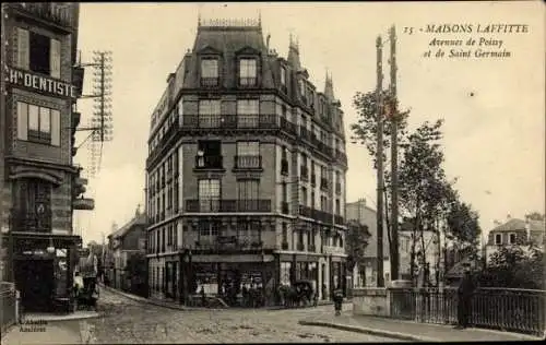 Ak Maisons Laffitte Yvelines, Avenues de Poissy et de Saint Germain