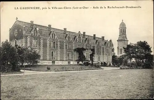 Ak La Ville aux Clercs Loir et Cher, Château de la Gaudinière Asile de la Rochefoucault-Doudeauville