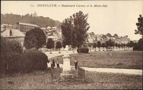 Ak Honfleur Calvados, Boulevard Carnot et le Mont-Joly