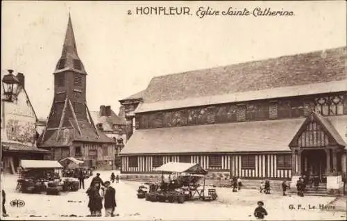 Ak Honfleur Calvados, Eglise Sainte-Catherine