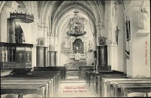 Ak Vesly en Vexin Eure, Intérieur de l´Église