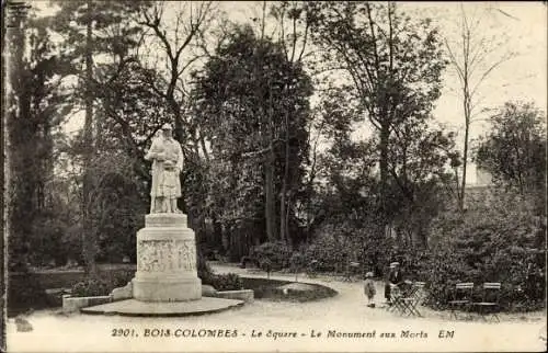 Ak Bois Colombes Hauts de Seine, Le Square, Monument aux Morts