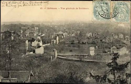 Ak Robinson Hauts de Seine, vue générale d'en haut