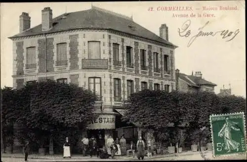 Ak Cormeilles en Parisis Val d'Oise, Maison Bouland, Avenue de la Gare