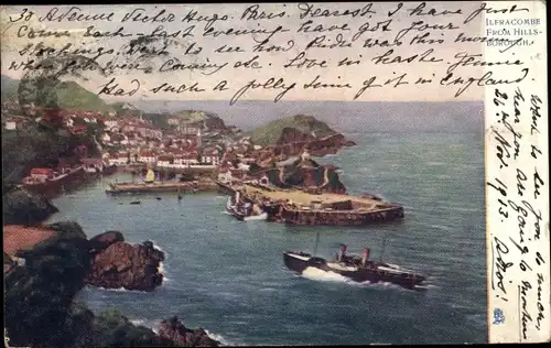 Ak Ilfracombe Devon, General View from Hillsborough