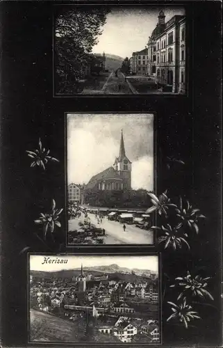 Ak Herisau Kanton Appenzell Ausserrhoden‎, Stadtansicht, Kirche