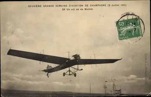 Ak 59. Un vol de de Mumm, Aviation de Champagne, 5 Juillet 1910