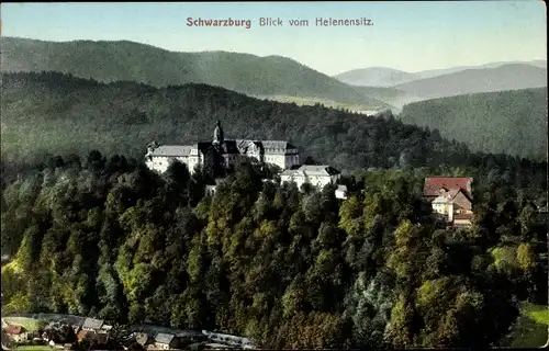 Ak Schwarzburg in Thüringen, Blick vom Helenensitz