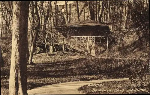 Ak Weimar in Thüringen, Borkenhäuschen mit Ruine