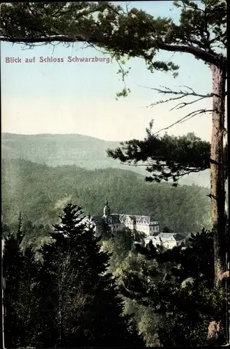 Ak Schwarzburg in Thüringen, Blick auf das Schloss
