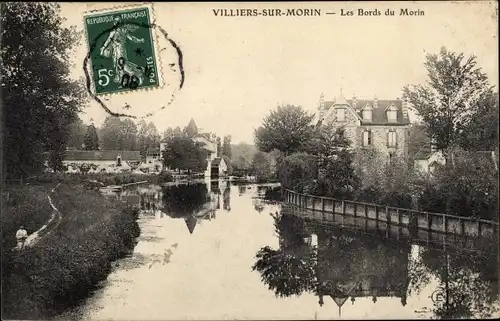 Ak Villiers-sur-Morin Seine et Marne, Les Bords du Morin